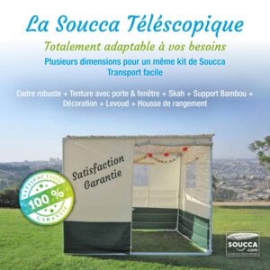 Soucca en kit Télescopique jusqu’à 6 Mètres